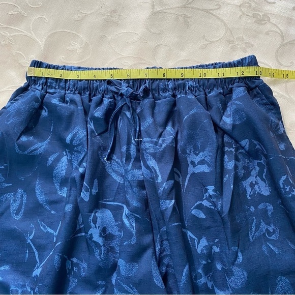 Floral Wide Leg Pants - Blue - Picture 7 of 9